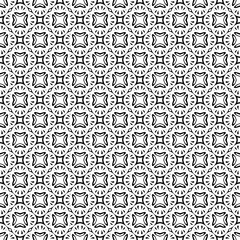 Black and white seamless pattern texture. Greyscale ornamental graphic design. Mosaic ornaments. Pattern template. Vector illustration. EPS10.