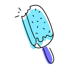 Here’s a sketchy style icon of ice popsicle 