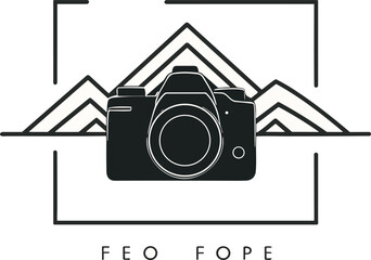 photo shots camera logo vector