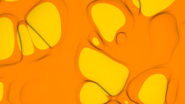 Seamless background for looping. Orange-yellow liquid. Convex abstract animation in the form of liquid. 3D rendering