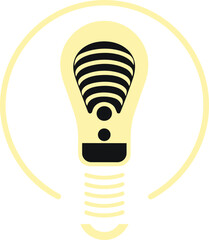 podcast with lightbulb idea logo vector design