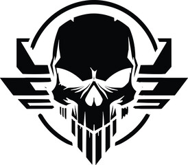 Tactical skull logo design template