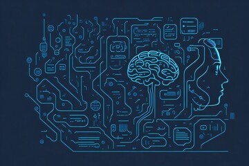 futuristic depiction of brain and circuitry