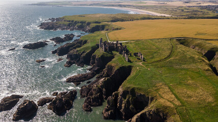 Ruins of Slains Castle in scottish highlands. Great place for tourist doing north coast 500. Nice...
