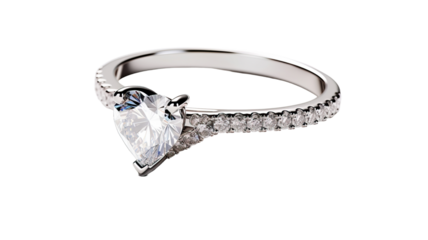 Diamond ring isolated on transparent or white background 