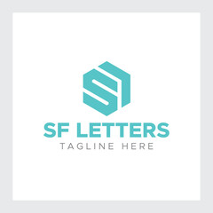 S F-letter logo Design in the form of a Hexagons shape and a cube logo with 
Letter monogram designs for corporate identity to business logo
