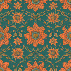Fototapeta na wymiar seamless colorful patterns, pattern with flowers and roses, floral pattern