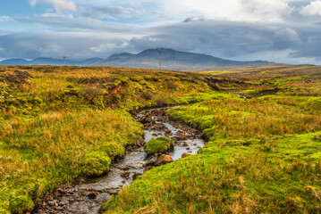 Fototapeta premium isle of skye, landscape in the area of Staffin, north of the island, scotland, uk