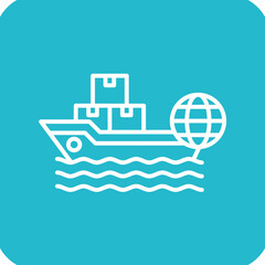 Worldwide Shipping Boat Icon