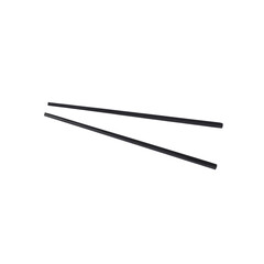 A pair of black plastic chopsticks isolated over white background