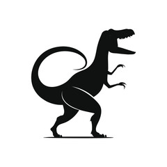 dinosaur silhouette icon sign, raptor tyrannosaurus symbol design