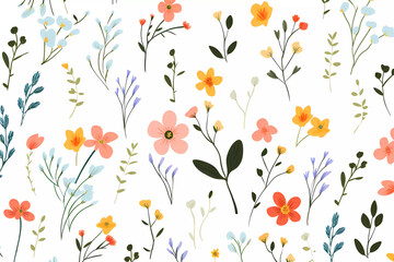 Hand Drawn Delicate Floral Pattern