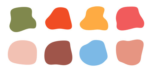 Set of abstract liquid shapes. Collection of fluid graphic shape elements isolated on white background. Different abstract geometric liquid element for flyer, brochure, poster, banner. Vector