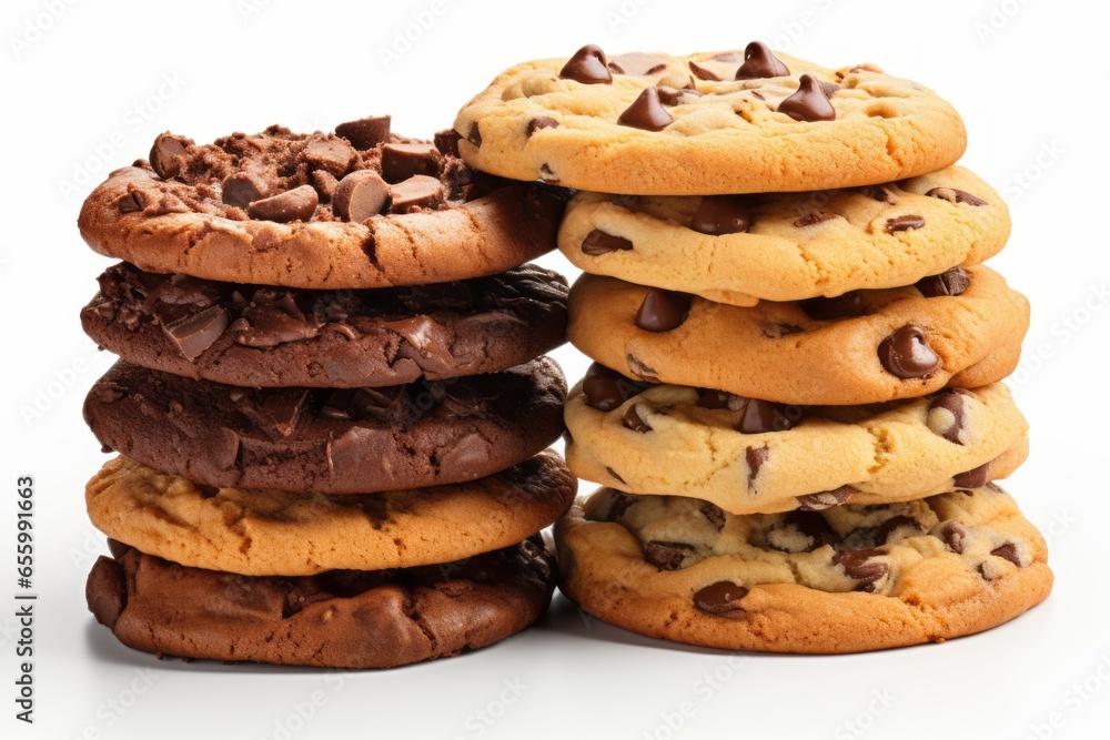 Poster appetizing cookies. background with selective focus and copy space for text