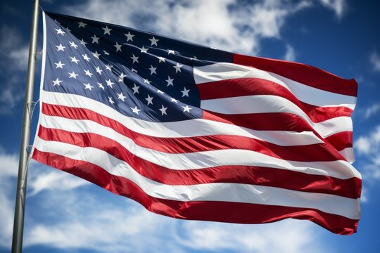 American flag. Background with selective focus and copy space