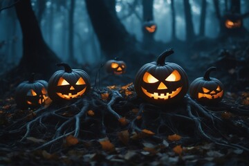 halloween jack o lantern with pumpkin