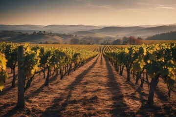 Fototapeta premium vineyard in the morning