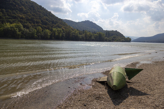 bouy on the beach at the river Danube 