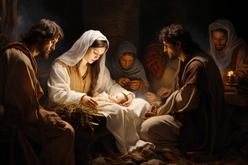 Holy moment of Jesus' birth