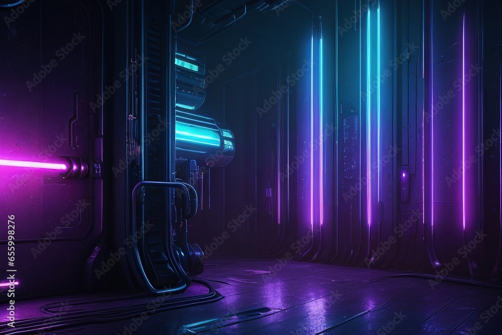 Poster unveiling the enigmatic cyberpunk backgrounds: a visual journey into the future with generative ai t