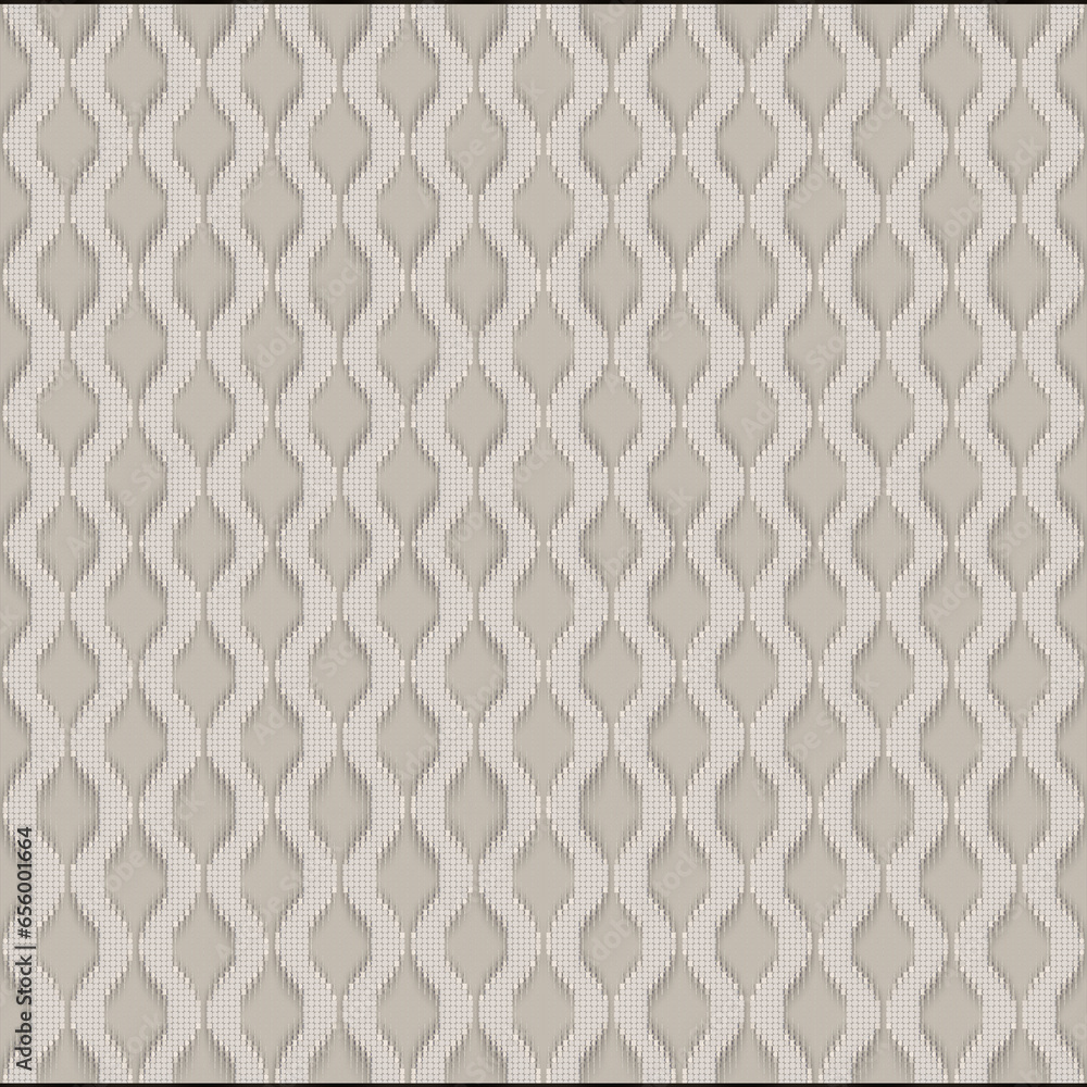 Aufkleber Digital illustration of a symmetrical white geometric pattern on a light background. 3d rendering