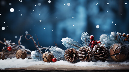 Immerse yourself in the holiday spirit with a snowy forest as a Christmas background
