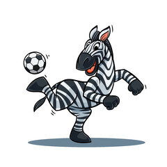 zebra mascot cartoon plays football - 656002651