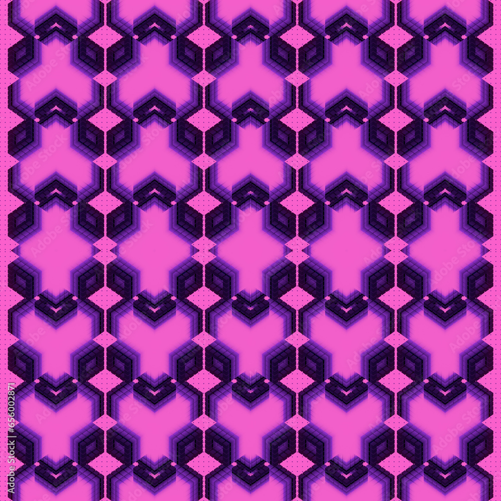 Leinwandbilder symmetric geometric background with geometric shapes. 3d rendering digital illustration