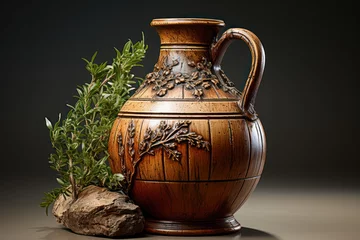 Gardinen A Greek amphora, used for storing wine and olive oil in antiquity, highlighting the importance of trade in the ancient world. Generative Ai. © Sebastian