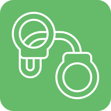 white handcuffs icon on green background clip art preview