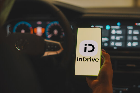October 2, 2023, Brazil. In this photo illustration, the inDrive logo is displayed on a smartphone screen.