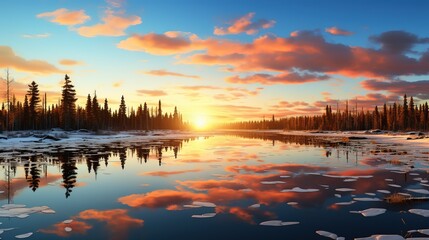 Obraz premium A beautiful environment of the world during Winter
