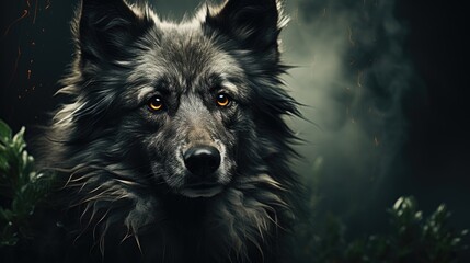 A Wolf in black UHD wallpaper Stock Photographic Image