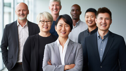 Team of smart and successful business people, satisfied or confident with their job, career and business.
