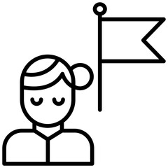 Outline Woman Flag icon