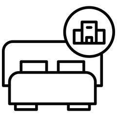 Outline Hotel room icon