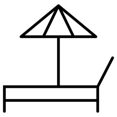 Outline Beach table icon