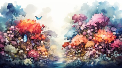 Naklejka na ściany i meble background with flowers