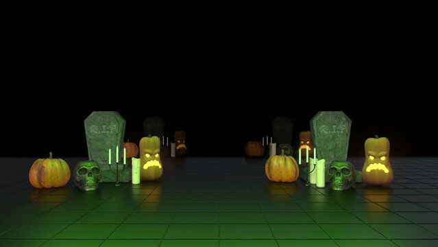 Halloween Night Decorate Background Loop