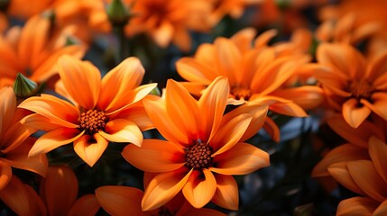 Fototapeta premium Botanical Elegance: Macro Orange Flower Photography Wallpaper