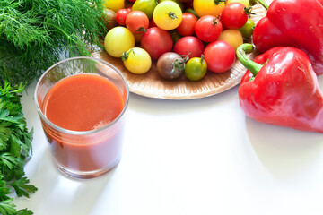 Tomato soup made from fresh tomatoes with herbs