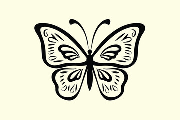 Butterfly Silhouette character vector illustration clip art