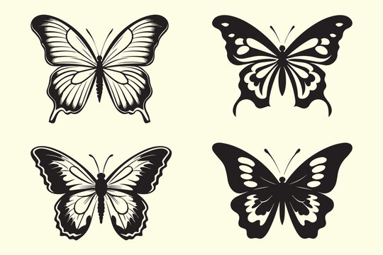 Butterfly Silhouette character vector illustration clip art