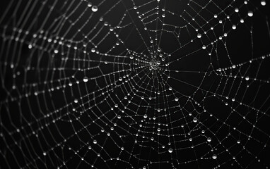 Drops of water on the web