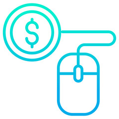 Outline gradient Dollar click icon