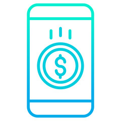 Outline gradient Dollar Smartphone icon
