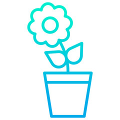 Outline gradient Flower Pot icon