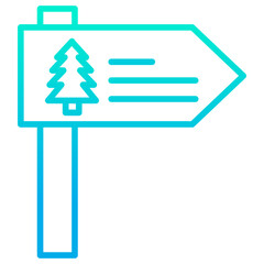 Outline gradient Plant Sign icon