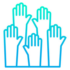 Outline gradient Group Hands icon