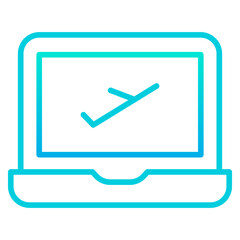 Outline gradient Laptop Flight icon